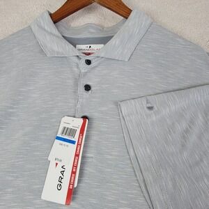 Grand Slam Polo Shirt Mens XLT Grey Performance Space Dye Casual